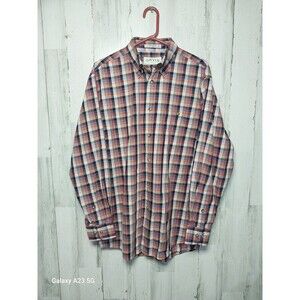 Orvis Button Down Shirt Long Sleeve Pink Blue Plaid Men’s Size Medium